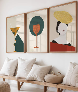 Élégante Collection d’Art Abstrait avec Éléments Décoratifs