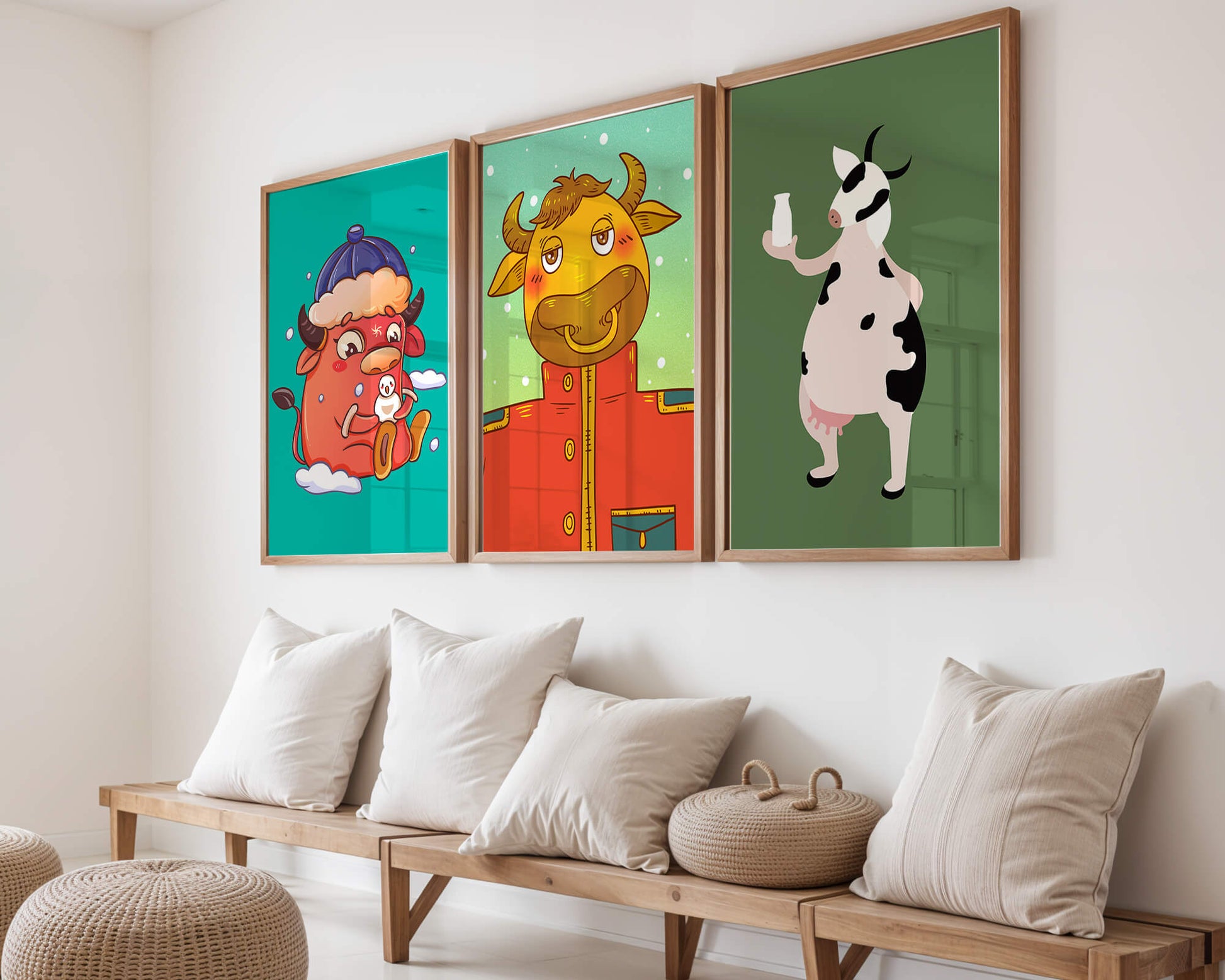 Animaux Illustrés dans des Cadres en Bois