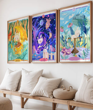 Arte Zodiacal en Lienzo con Ilustraciones Infantiles