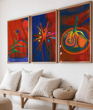 Pinturas Abstractas Coloridas en Estilo Moderno Sin Marco