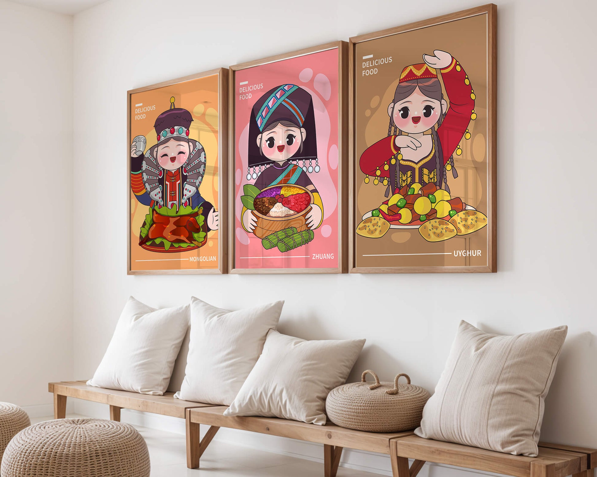 Ilustraciones Culturales de Comida en Diversos Estilos Étnicos