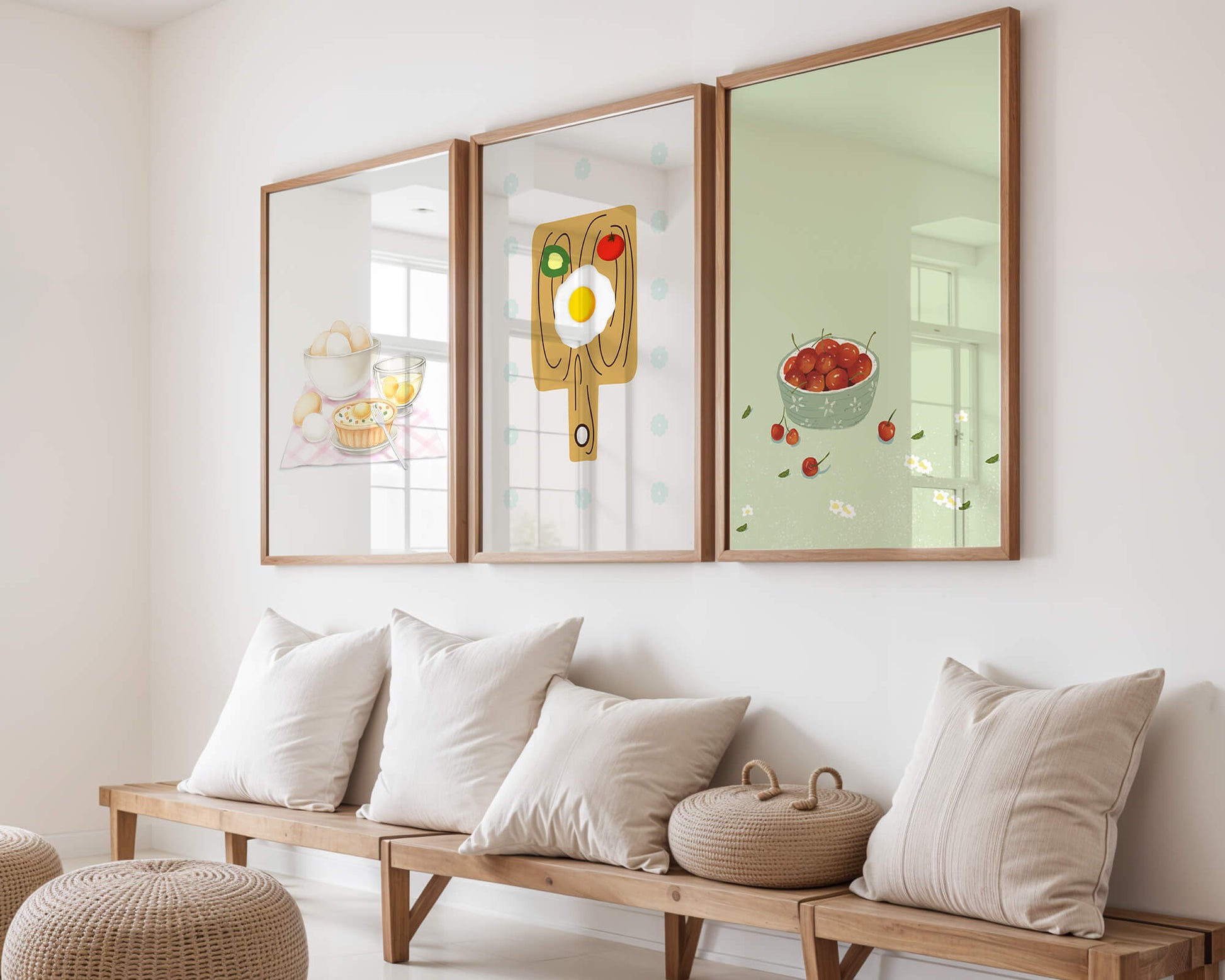 Conjunto De Arte De Cocina Sin Marco En Impresión De Alta Calidad