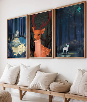 Dschungeltier-Triptychon mit künstlerischem Druck