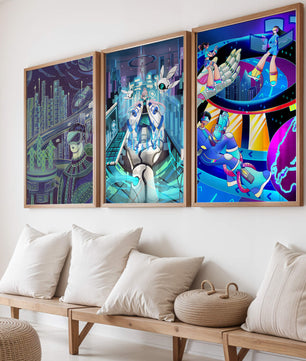 Impressions futuristes en art numérique sans cadre