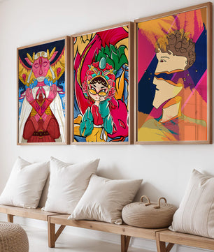Ensemble de trois œuvres d’art pop sans cadre