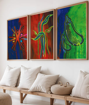 Œuvres d'art abstraites colorées sans cadre