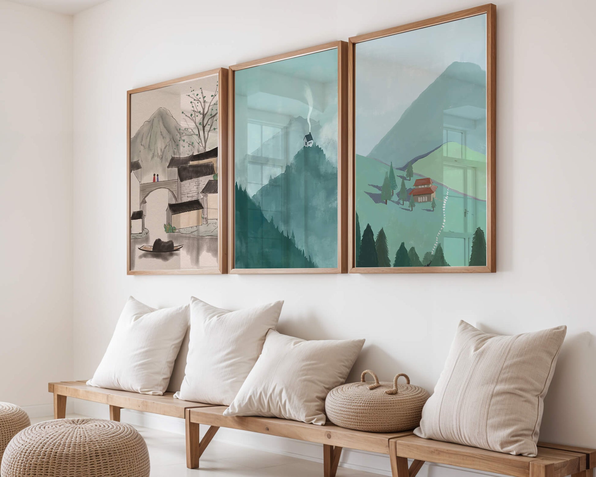 Imágenes de Paisajes Naturales Minimalistas en Interiores Modernos