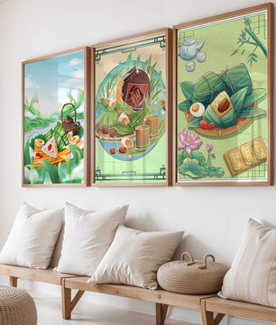 Decoraciones Artísticas de Comida Asiática en Coloridos Marcos