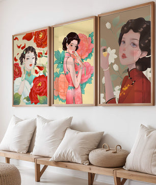 Arte Decorativo de Mujeres con Flores