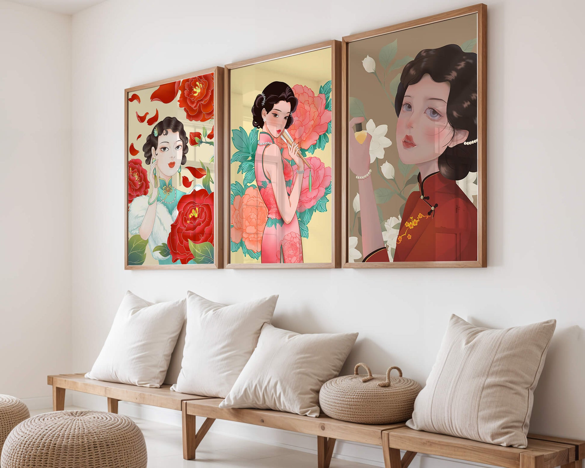 Arte Decorativo de Mujeres con Flores