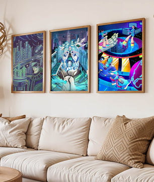 Impressions futuristes en art numérique sans cadre