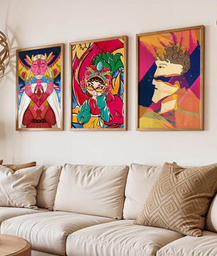 Ensemble de trois œuvres d’art pop sans cadre
