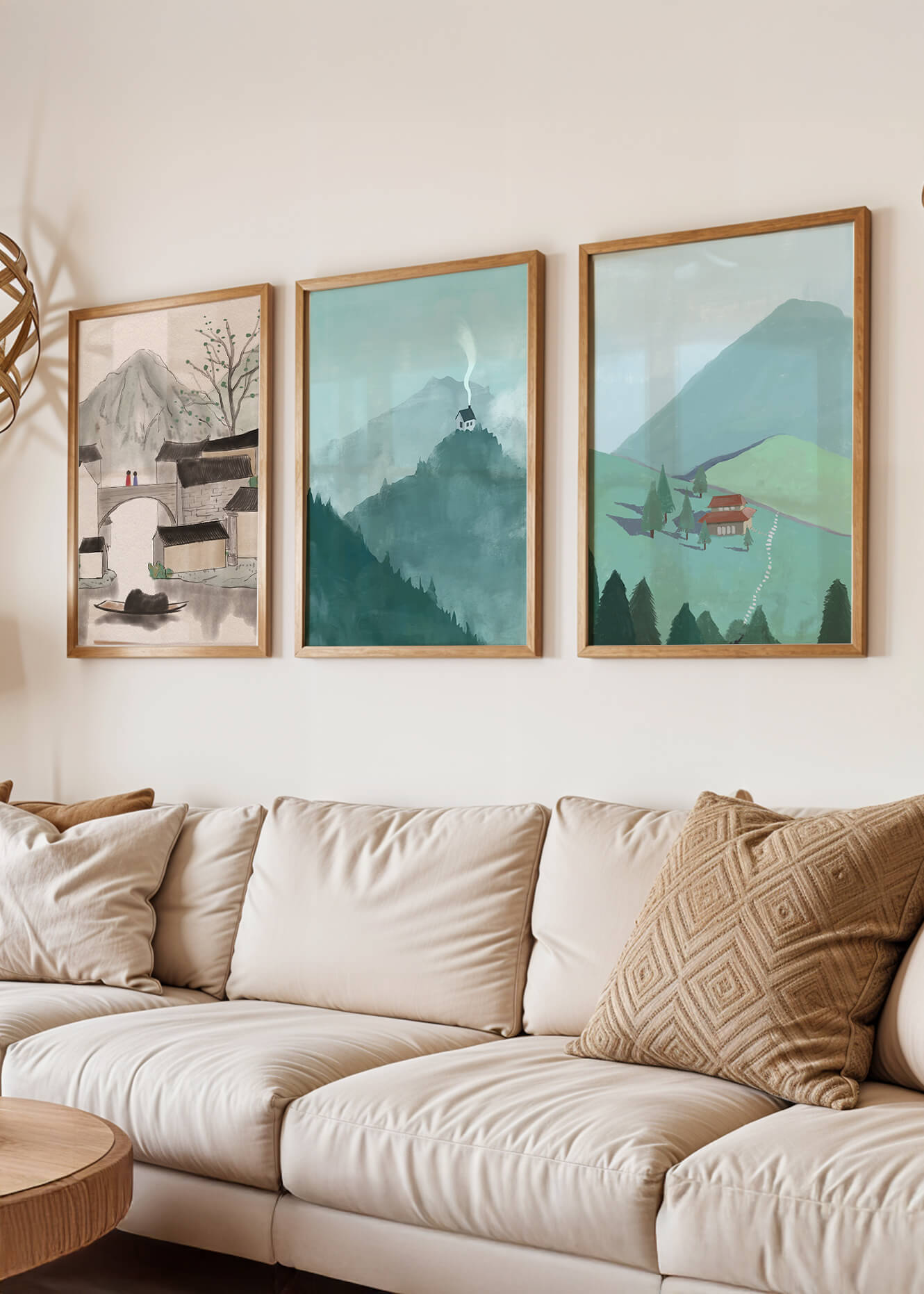 Imágenes de Paisajes Naturales Minimalistas en Interiores Modernos