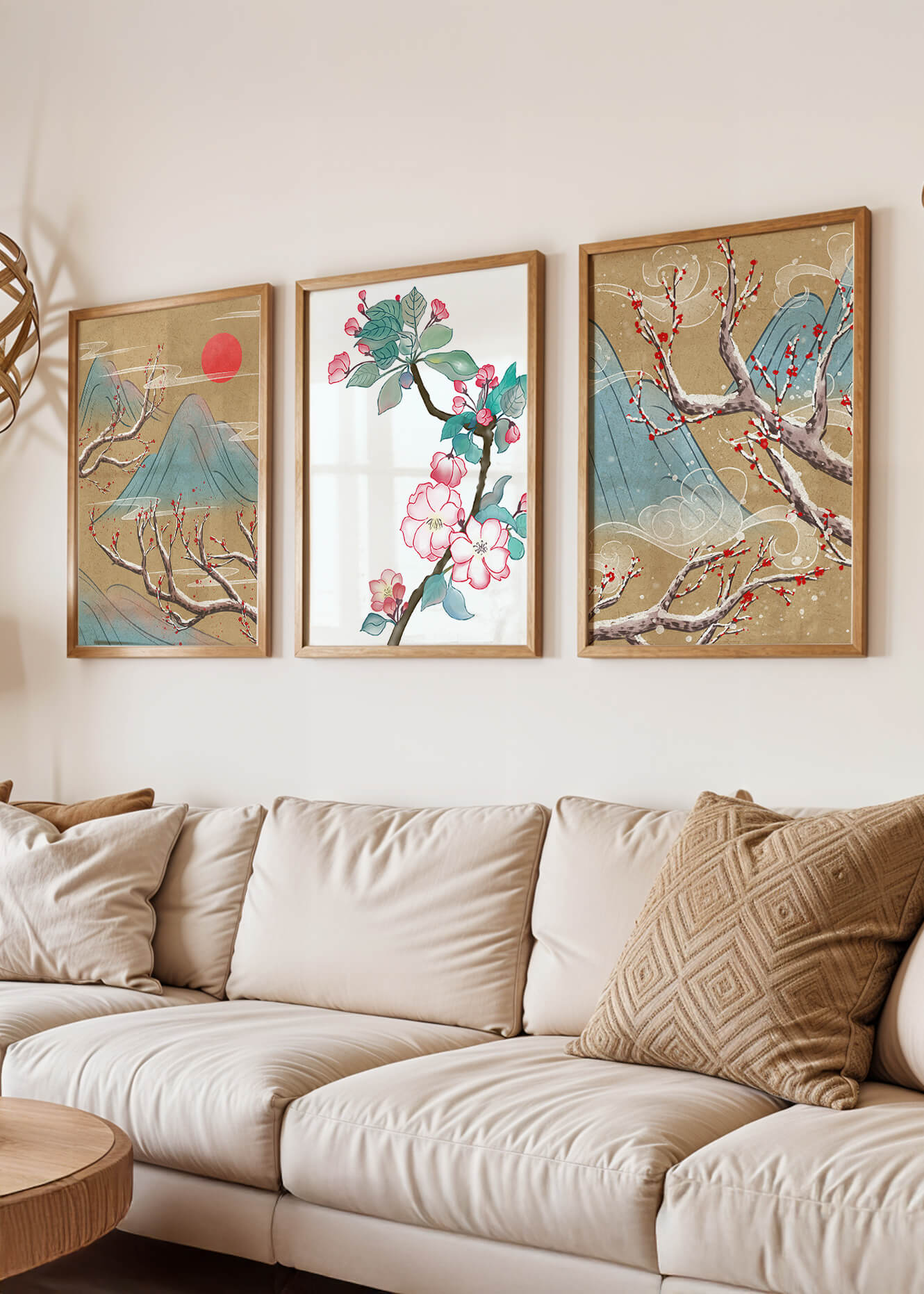 Blumige und landschaftliche Aquarellkunst