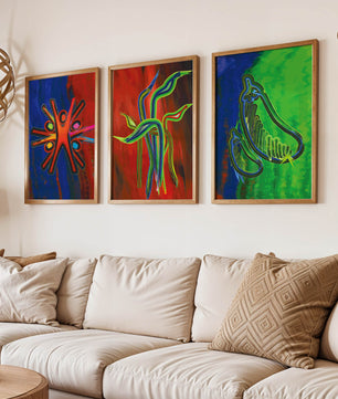 Œuvres d'art abstraites colorées sans cadre