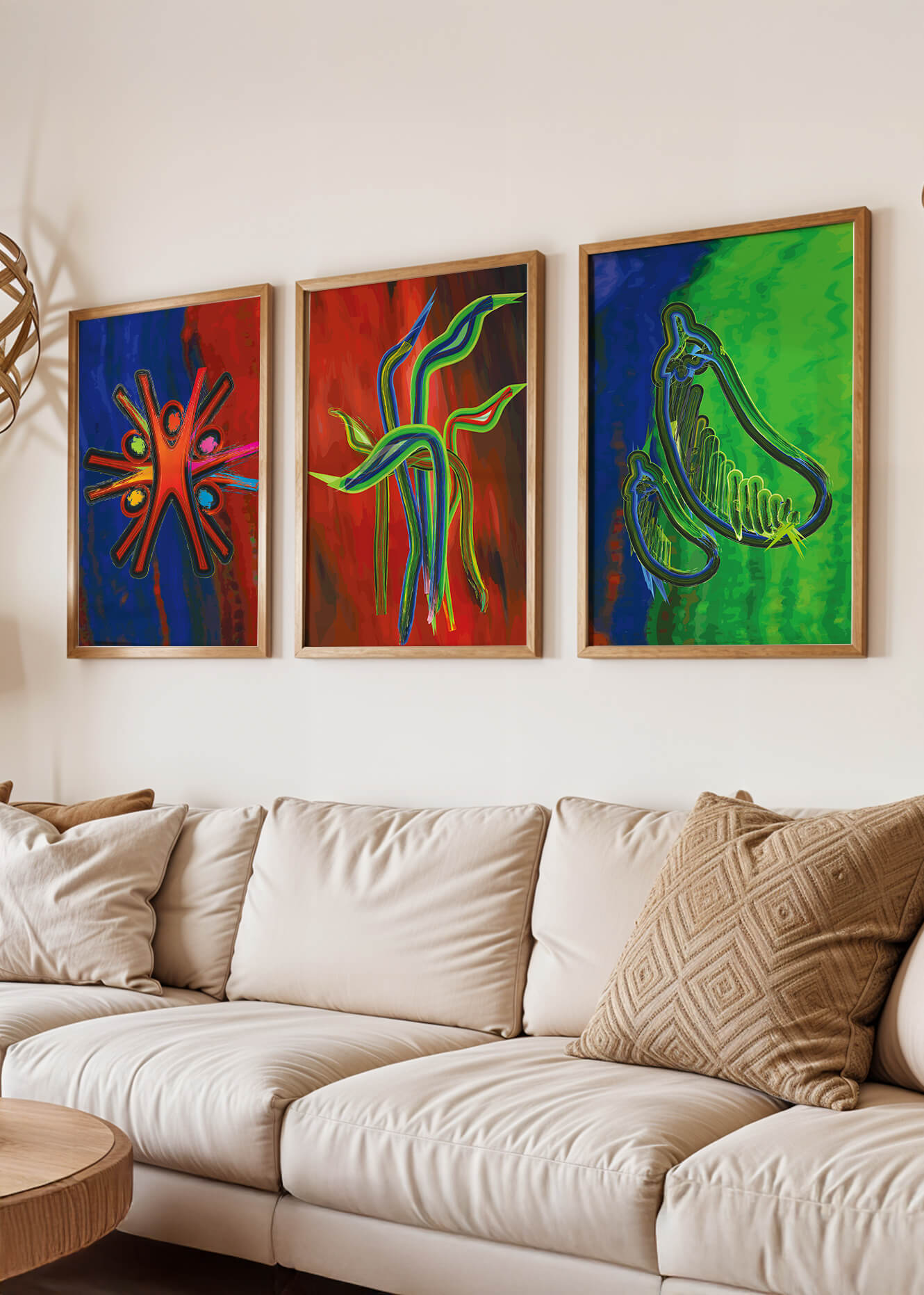 Obras de arte coloridas abstractas sin marco