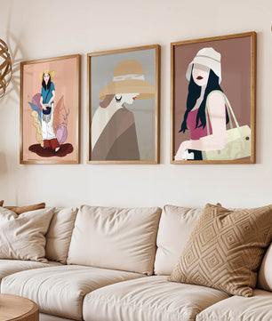Retratos Modernos de Mujeres con Sombreros en Estilo Vectorial