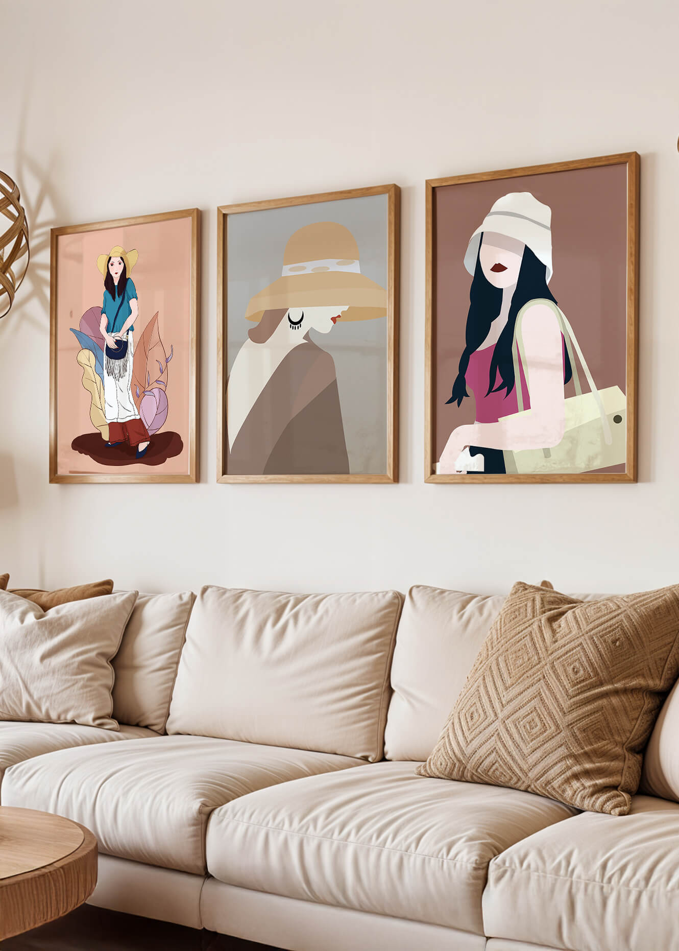 Retratos Modernos de Mujeres con Sombreros en Estilo Vectorial