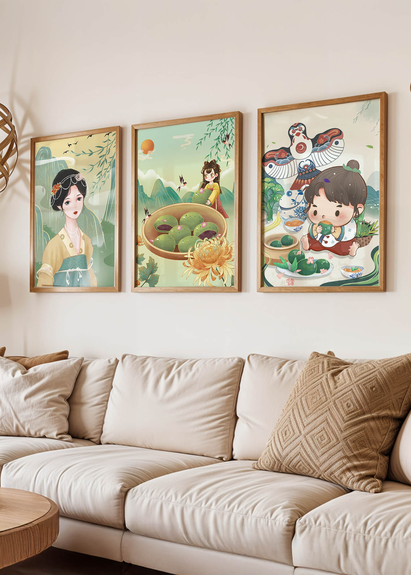 Ensemble d’illustrations inspirées de l’art asiatique