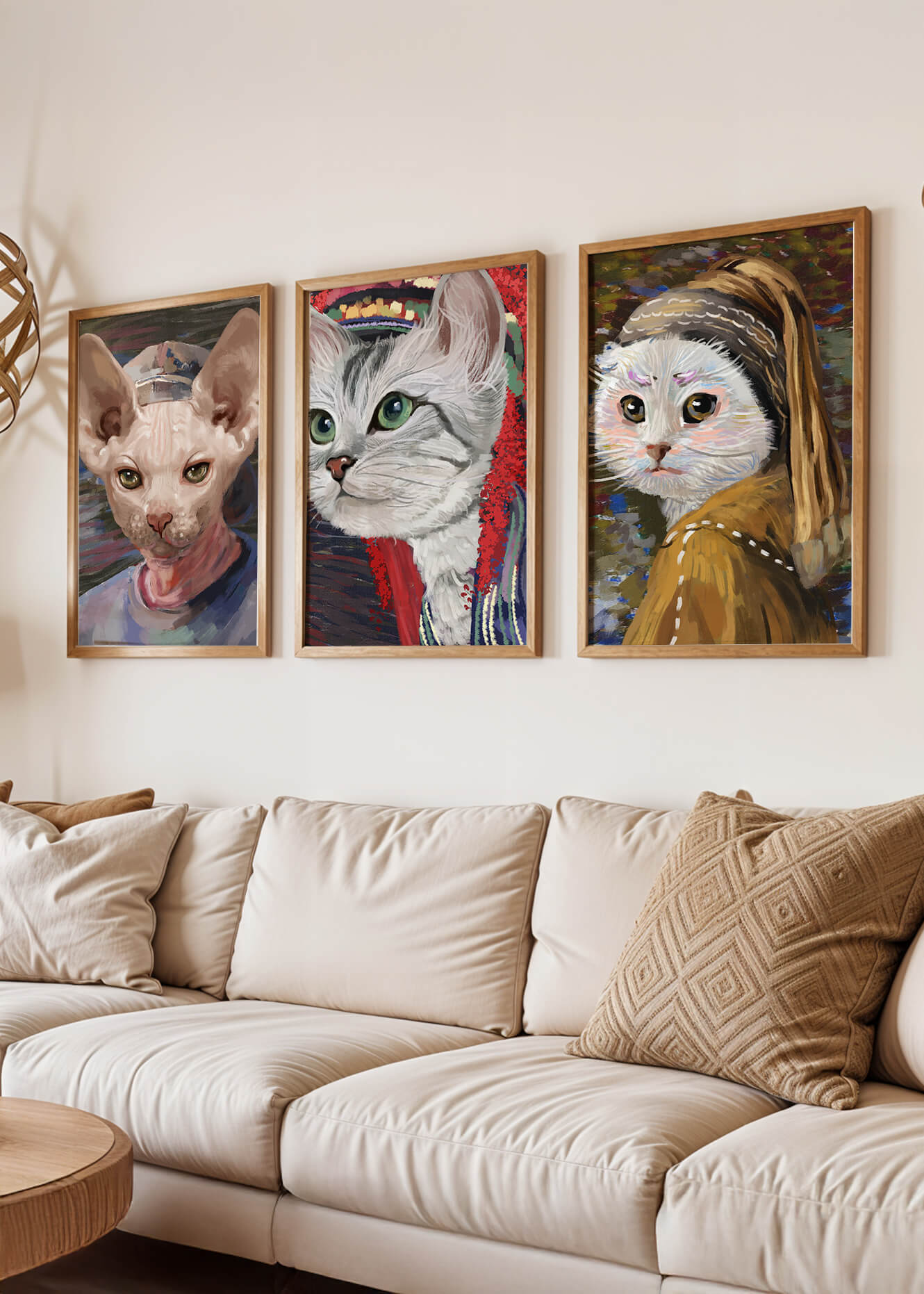 Pinturas de Gatos Elegantes en Estilo Clásico