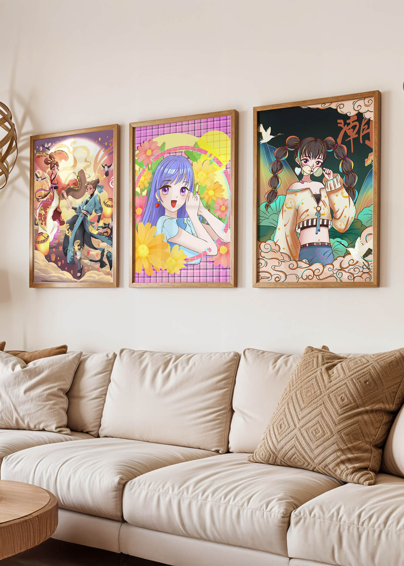 Ensemble d'illustrations d'anime aux designs joyeux et colorés
