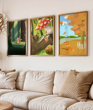 Tableaux d'animaux de la forêt en illustrations artistiques