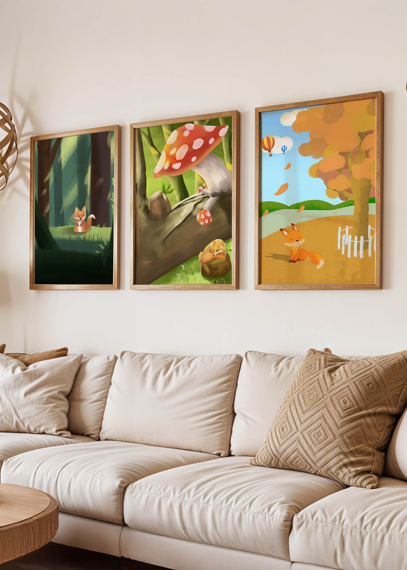 Tableaux d'animaux de la forêt en illustrations artistiques