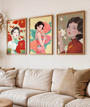 Arte Decorativo de Mujeres con Flores