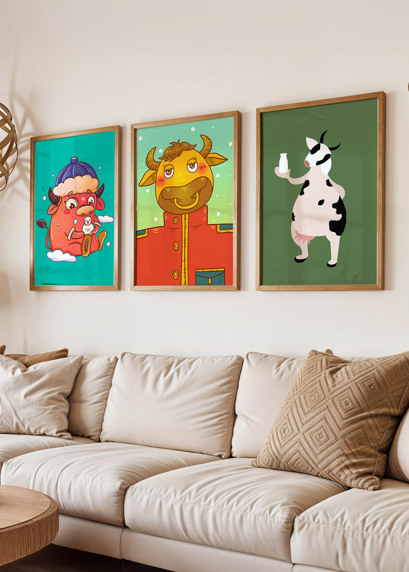 Animaux Illustrés dans des Cadres en Bois