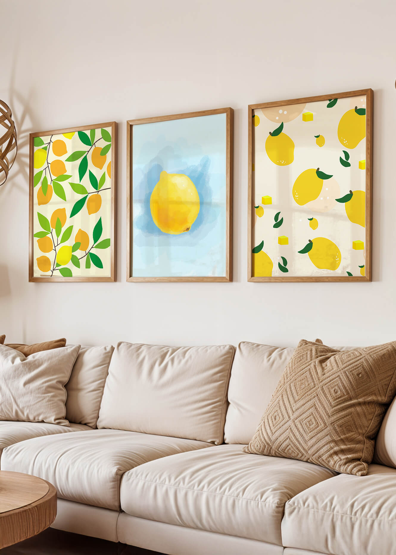 Décoration moderne avec des images de citrons