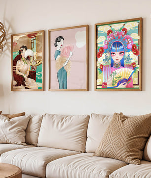 Affiches artistiques avec images asiatiques sans cadre
