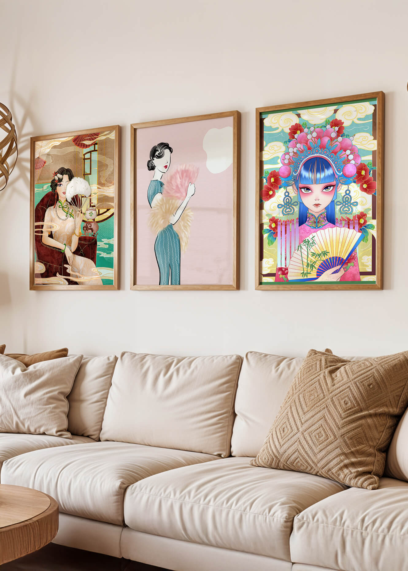 Affiches artistiques avec images asiatiques sans cadre