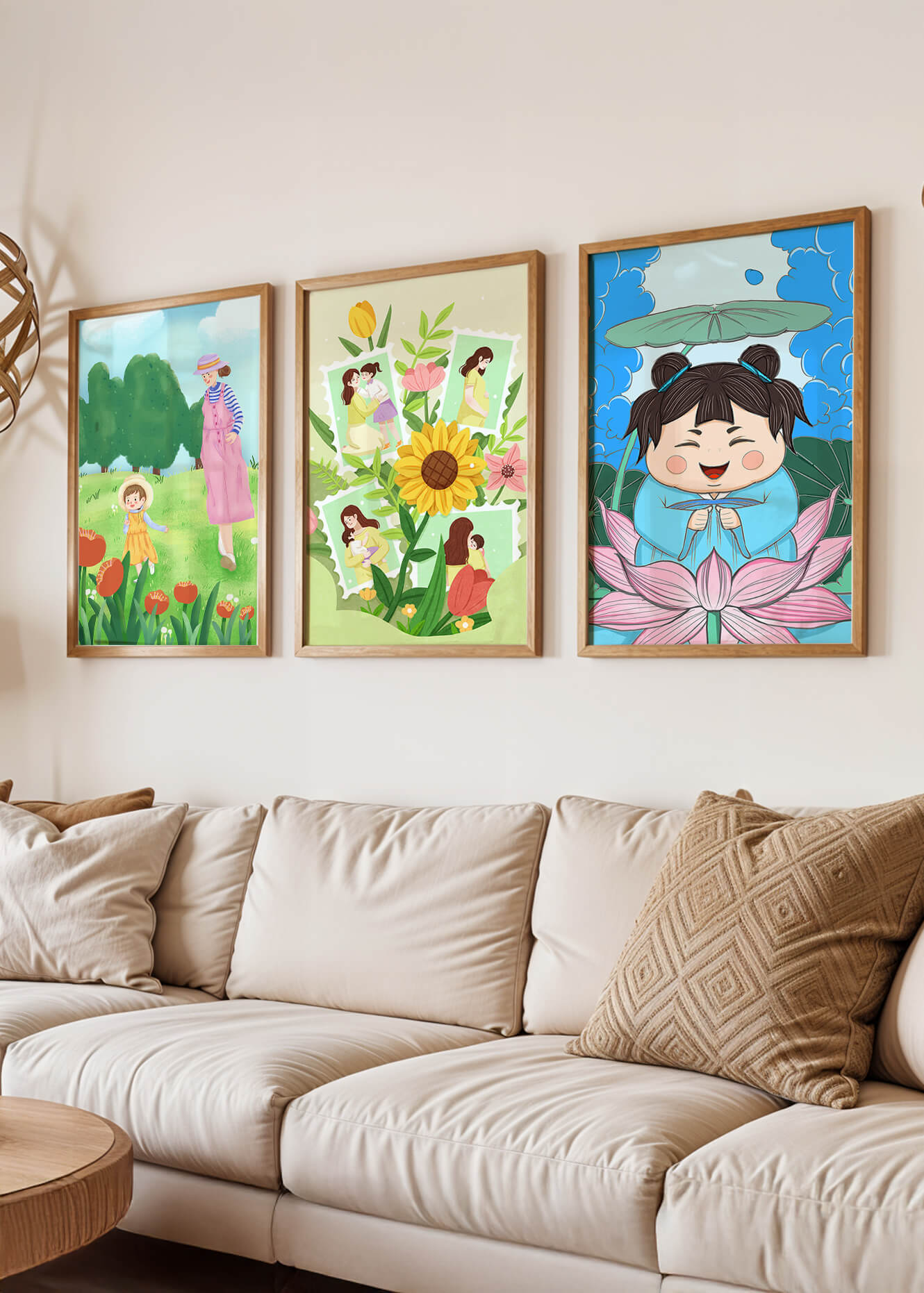 Ensemble d’illustrations modernes au style enfantin