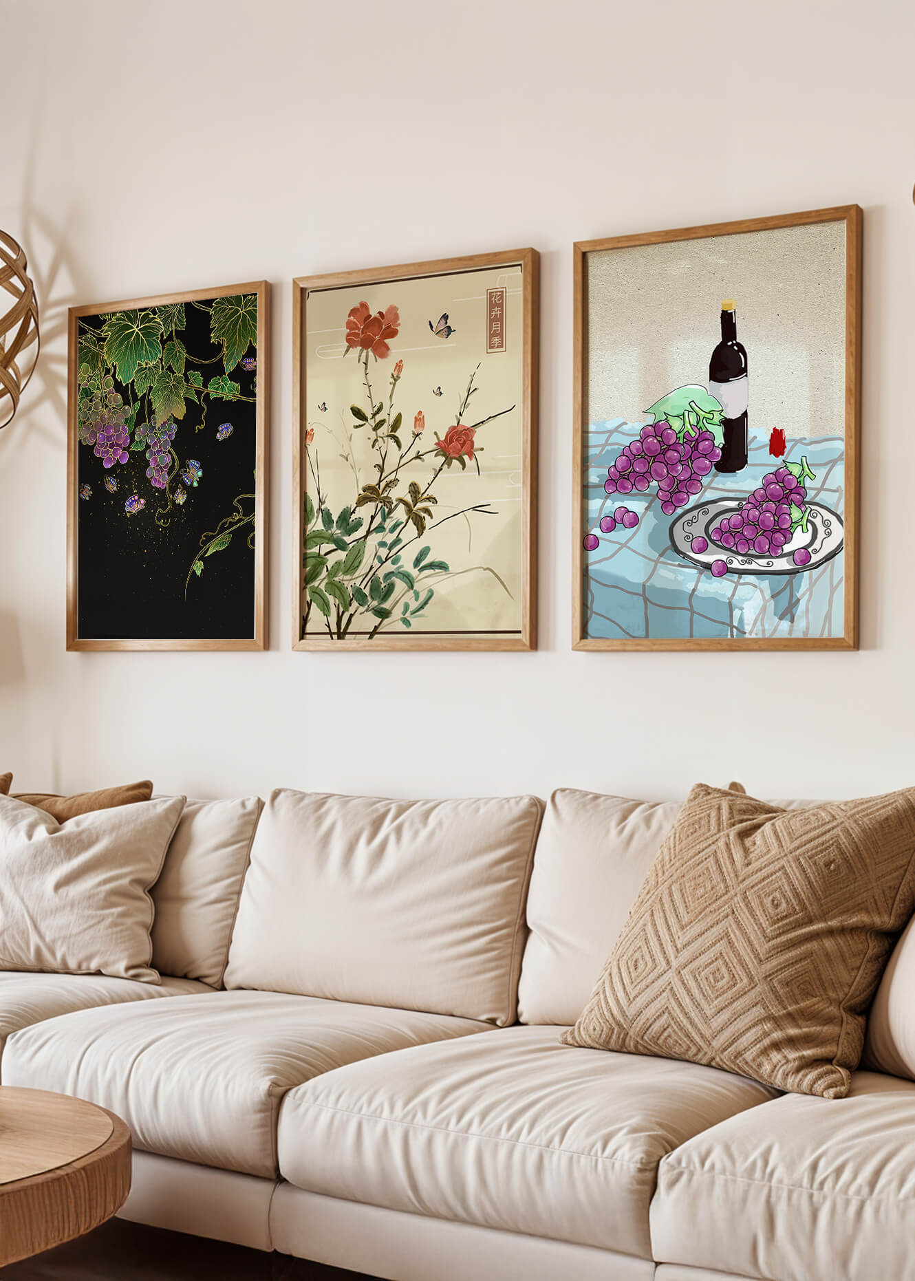 Œuvres d’art florales et fruitières avec des détails naturels