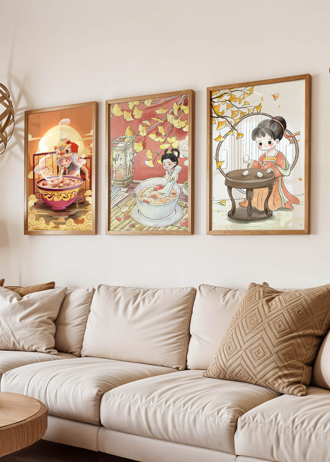 Ilustraciones Animadas de Niños en Ambientes Cálidos y Enmarcados