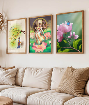 Ensemble d’impressions d’art oriental sans cadre