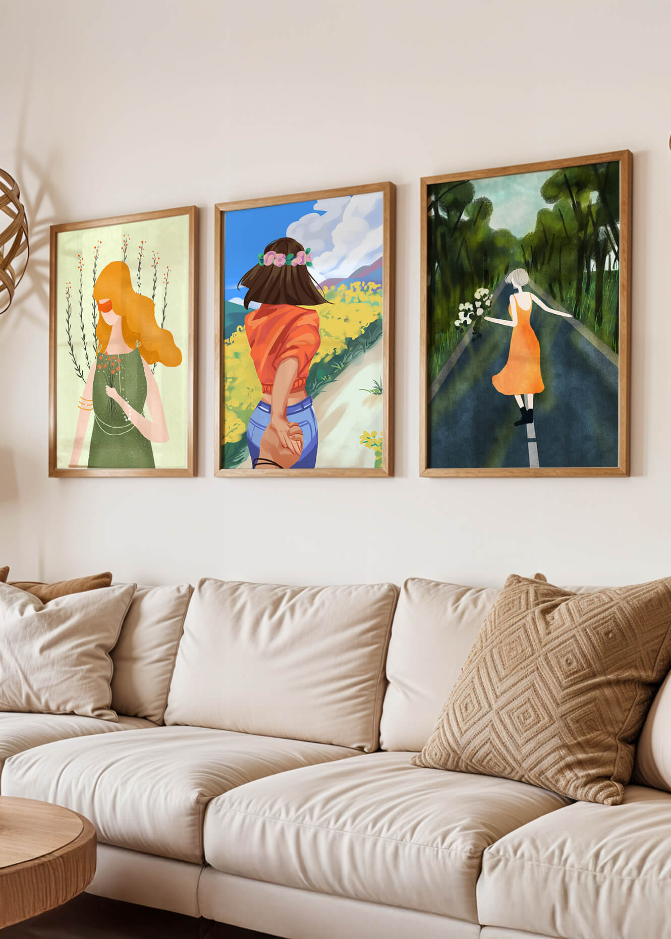 Ensemble d'illustrations modernes de femmes marchant sans cadre