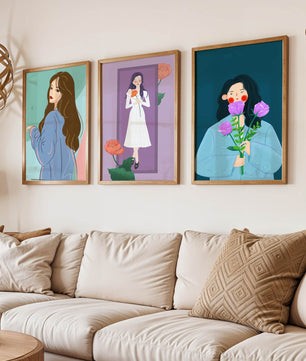 Wanddekoration mit modernen Illustrationen