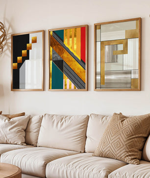 Art abstrait moderne avec des détails dorés