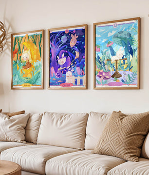 Arte Zodiacal en Lienzo con Ilustraciones Infantiles