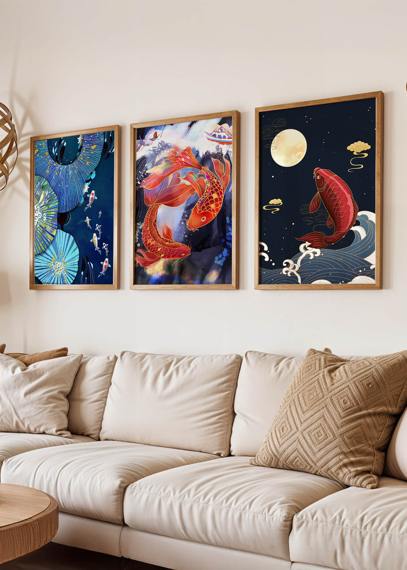 Koi-Fisch-Poster im Orientalischen Stil