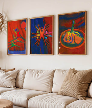Pinturas Abstractas Coloridas en Estilo Moderno Sin Marco
