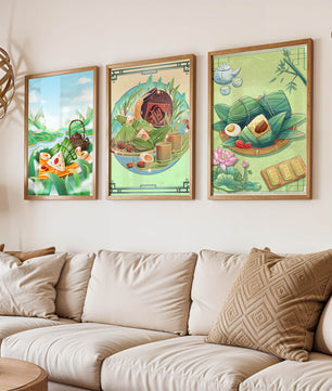 Decoraciones Artísticas de Comida Asiática en Coloridos Marcos