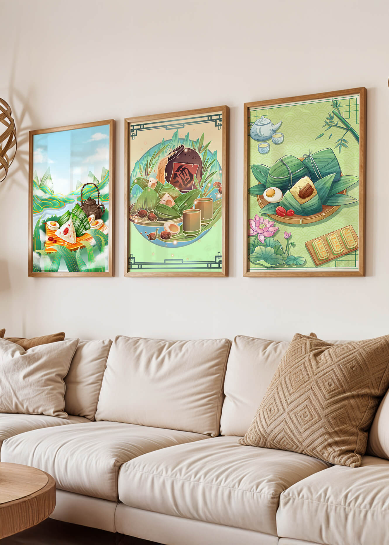 Decoraciones Artísticas de Comida Asiática en Coloridos Marcos