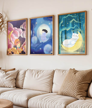 Tableaux de rêve avec des motifs pour enfants et des pois