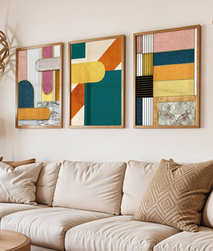 Tableaux abstraits modernes avec design géométrique