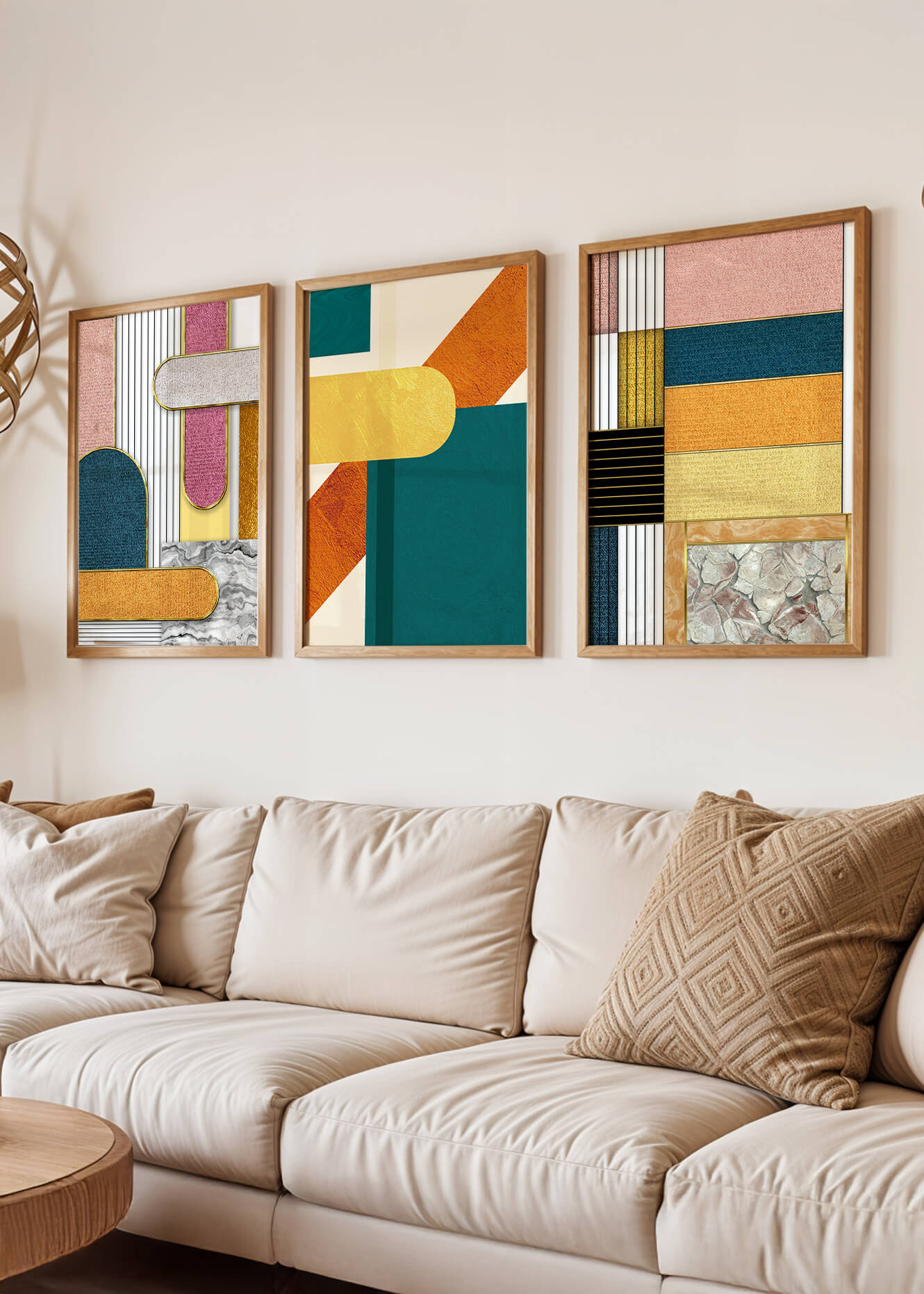 Cuadros Abstractos Modernos con Diseño Geométrico