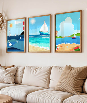 Ensemble d’illustrations nautiques au style minimaliste