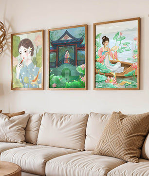 Exhibición de Tres Ilustraciones con Temática Oriental