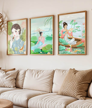Ensemble d'Illustrations Orientales Sans Cadre